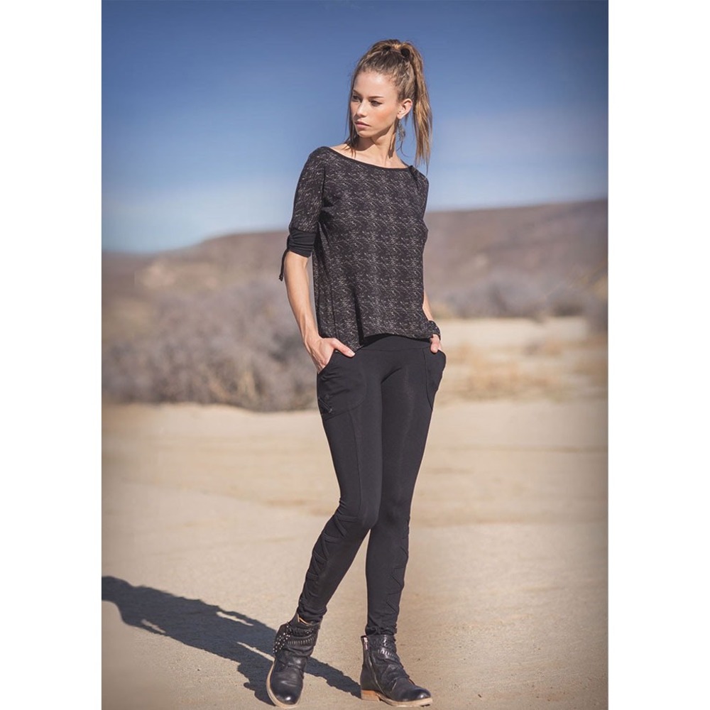 Nomads Hemp Wear Boat Neck Top Womens Small Charcoal Grey Excellent Bamboo Blend - Picture 2 of 6